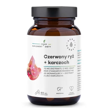 Червен ориз 70 mg + Артишок 250 mg – Нормални нива на холестерола и триглицеридите, 60 капсули