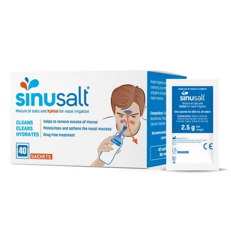 SinuSalt® - сашета за почистване на носа /Допълнителни за базов комплект SinuSalt®/, 40 бр