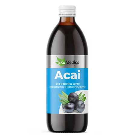 Сок от акай (Асаѝ) с каму-каму и натурален витамин С - Мощен антиоксидант, 500 ml, 10 или 20 дози