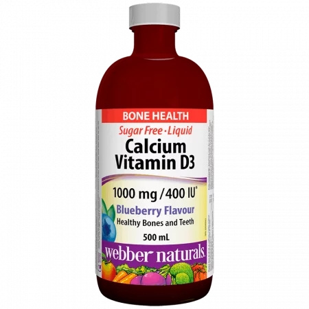 Calcium & Vitamin D3 Liquid/ Калций 1000 mg + Витамин D3 400 IU х 500 ml с вкус на боровинки