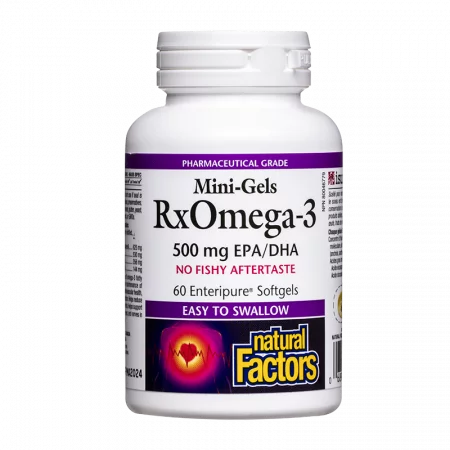RxOmega-3 Мини гелс, 500 mg (EPA 356 mg/ DHA 144 mg) х 60 софтгел капсули