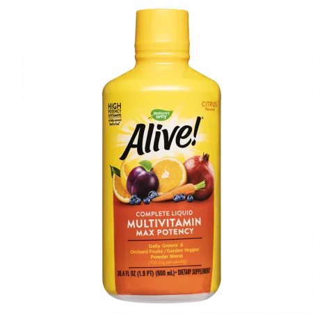 Течен мултивитамин Алайв максимум сила - Alive! Complete Liquid Multivitamin Max Potency, 900 ml