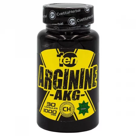 10/ten Arginine - Аргинин AKG - 30 капсули x 1000mg