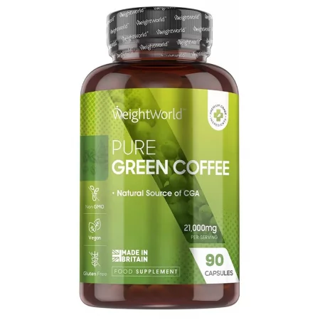 Горене на мазнини - Зелено кафе 140 mg, 90 капсули - Green coffee