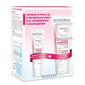 БИОДЕРМА Сенсибио ДС+ крем 40 мл + Сенсибио ДС+ измиващ гел 200 мл ПРОМО