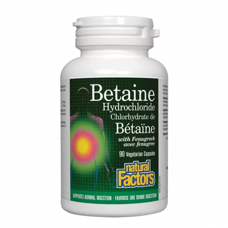 Betaine Hydrochloride / Бетаин Хидрохлорид, 500 mg, 90 капсули