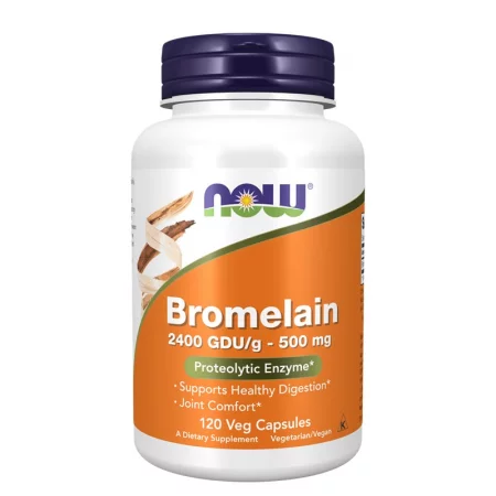 Бромелаин – При подуване, газове и тежест след хранене, 500 mg, 120 веган капсули