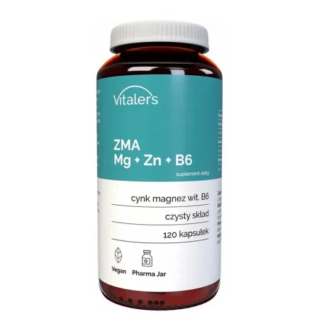 ZMA – Магнезий 240 mg + Цинк 15 mg + Витамин B6 10 mg - Възстановяване, сън и мускулна сила, 120 капсули