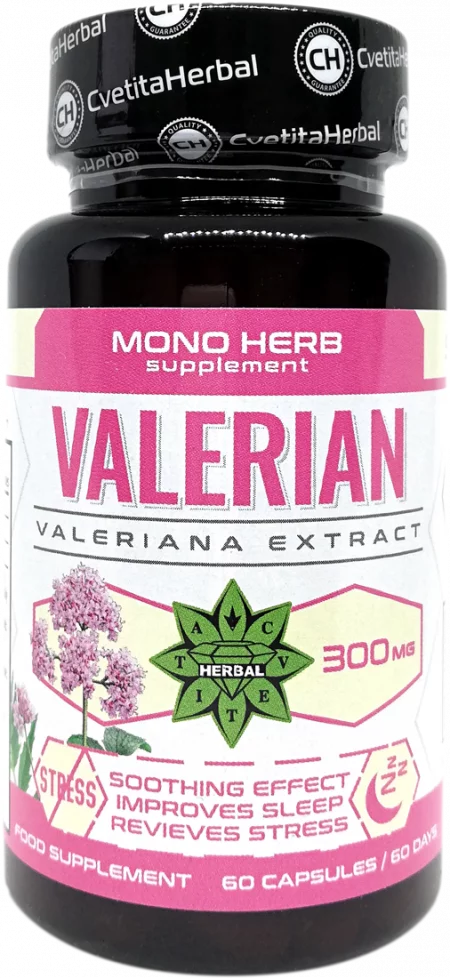 Valerian - Екстракт от Валериана - 60 капсули х 300 mg