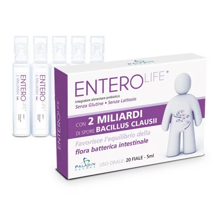 Пробиотик EnteroLife®, 2 млрд. активни пробиотици, 20 флакона х 5 ml