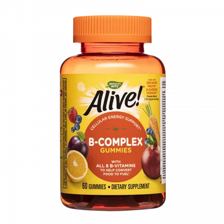 Витамини В-комплекс Алайв - Alive! B-Complex Gummies, 60 желирани таблетки