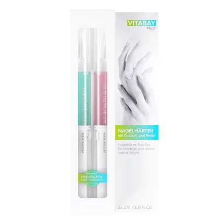 Комплект заздравител за нокти дуо с калций и биотин - MED Nagelhärter Duo-Set, 2 х 2 ml