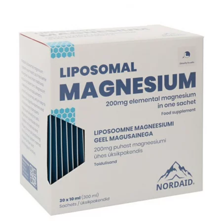 Липозомен магнезий с висока абсорбция - Сърдечна, мускулна и неврологична функция, 200 mg, 30 сашета x 10 ml, с вкус на манго