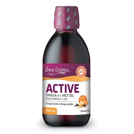 Sea-Licious® Active Omega-3 with Vitamin D3 & MCT Oil - Омега-3 + витамин D3 и МСТ, 250 ml