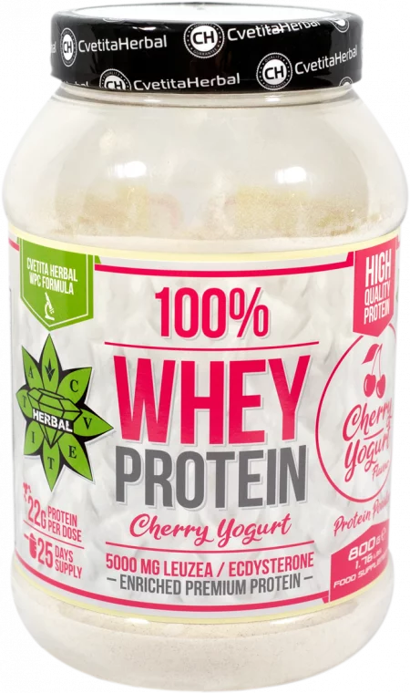 100% Суроватъчен Протеин Изолат Матрица с Левзея - Черешов Йогурт - 100% Whey Protein - Cherry Yogurt 1+1 ПОДАРЪК