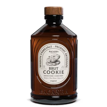 Сироп с вкус на бисквитки – Френски сироп за кафе, фрапе и десерти, Bacanha Brut Cookie, 400 ml
