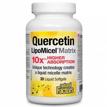 Quercetin LipoMicel Matrix 10 X Higher Absorption / Кверцетин, 250 mg, 30 софтгел капсули