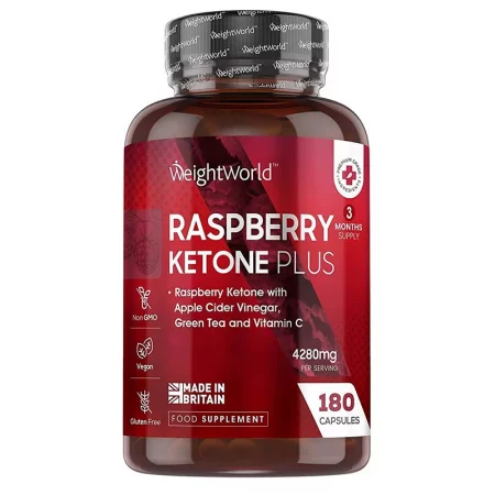 Горене на мазнини - Малинови кетони Плюс, 1600 mg х 180 капсули - Rasberry Ketone