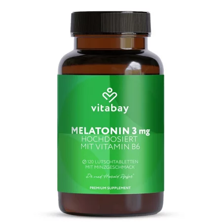 Мелатонин 3 mg + витамин B6 1,4 mg - Нервна система, 120 таблетки за смучене с вкус на мента