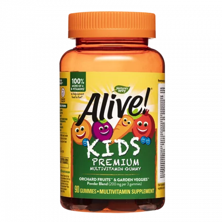 Премиум мултивитамини за деца Алайв - Alive! Kids Premium Multivitamin Gummy, 90 желирани таблетки