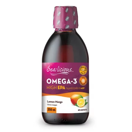 Sea-Licious® Omega-3 High EPA + Vitamin D3 / Омега-3 (високо съдържание на EPA) + витамин D3, 250 ml