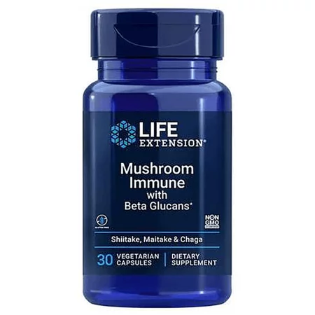 Mushroom Immune with Beta Glucans / Медицински гъби и бета глюкани, 30 капсули