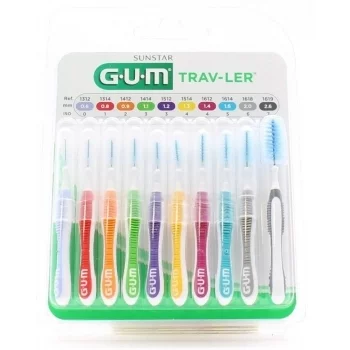 ГЪМ Интердентални четки трав-лер 0.6-2.6 мм. 10 бр. асорти