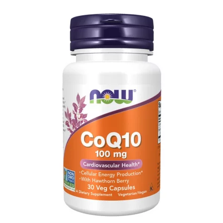 Коензим Q10 100 mg + Глог 400 mg – Поддържа сърцето и нормалното кръвно налягане, 30 капсули