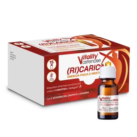 L-карнитин 200 mg + Гуарана 300 mg – Енергия и издръжливост при физическо натоварване, Ricarica+, 15 флакона x 10 ml