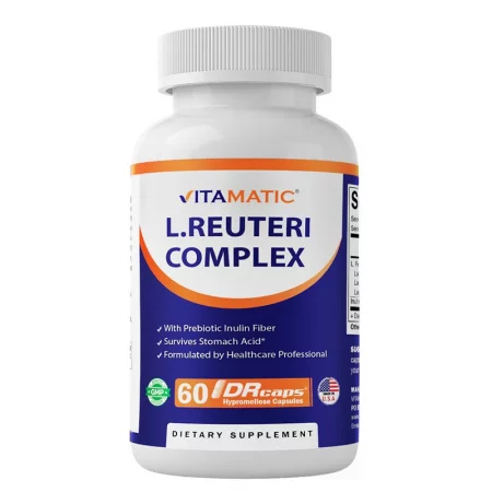 Лактобацилус реутери + Лактобацилус рамнозус + Лактобацилус ацидофилус – Пробиотик за добро храносмилане и имунитет, 60 капсули
