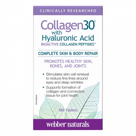 Collagen30® with Hyaluronic Acid / Колаген (биоактивни колагенови пептиди) с хиалуронова киселина, 180 таблетки