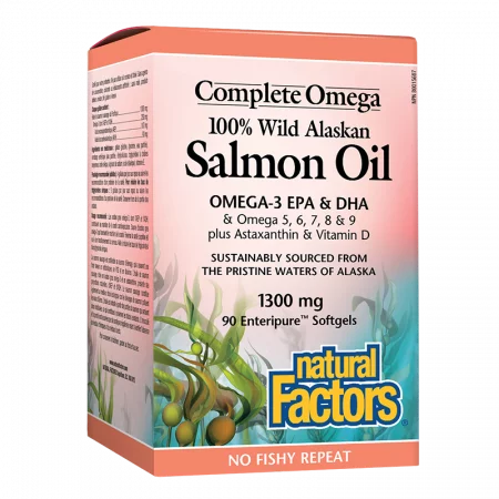 Salmon Oil 100% Wild Alaskan/ Дива сьомга (масло) от Аляска 1300 mg х 90 софтгел капсули