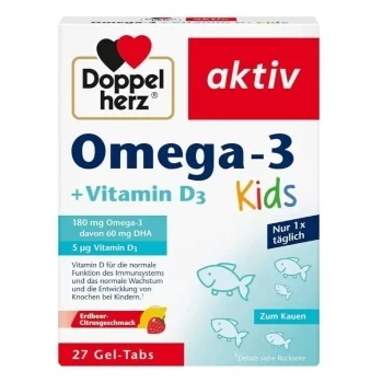 ДОПЕЛХЕРЦ АКТИВ ОМЕГА-3+ВИТАМИН D3 за деца меки капсули.х 27
