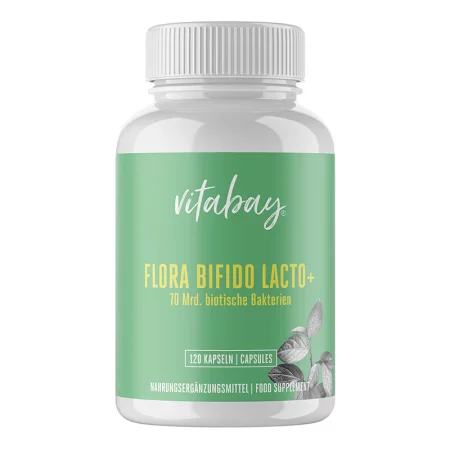 Пробиотик + цинк Flora Bifido Lacto + (70 млрд. пробиотици, 14 щама формула), 120 капсули