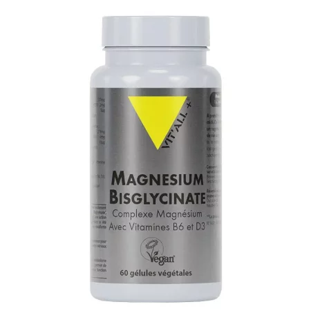 Магнезий (бисглицинат) + Витамини B6 и D3 – За мускули и кости, 60 капсули