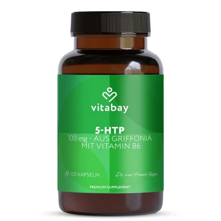 5-HTP от грифония 100 mg + витамин B6 3 mg - Нервна система и умора, 120 капсули