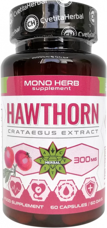 Hаwthorn - Екстракт от Глог - 60 капсули х 300 mg