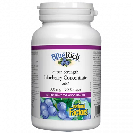 BlueRich® Super Strength Blueberry Concentrate / Синя боровинка супер концентрат, 500 mg, 90 капсули