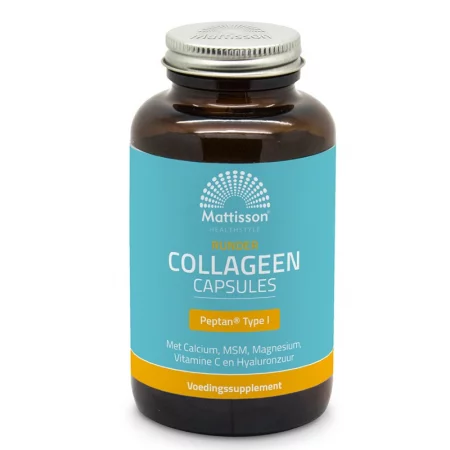 Колаген (тип 1) с калций, магнезий, МСМ, витамин C и хиалуронова киселина - Runder Collagen Peptan, 180 капсули