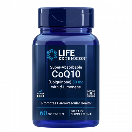 Мощен антиоксидант за здраво сърце - Коензим Q10 (убиквинон) 50 mg + d-Лимонен, 60 софтгел капсули