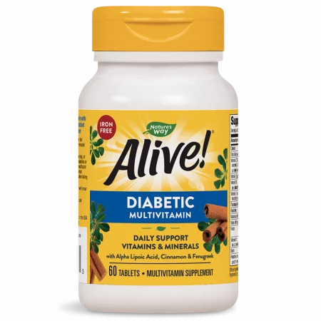 Мултивитамини за диабетици Алайв - Alive! Diabetic Multivitamin, 60 таблетки