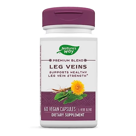 Разширени вени и нарушено кръвообращение - Leg Veins - Премиум формула с билки и витамин С, 60 капсули