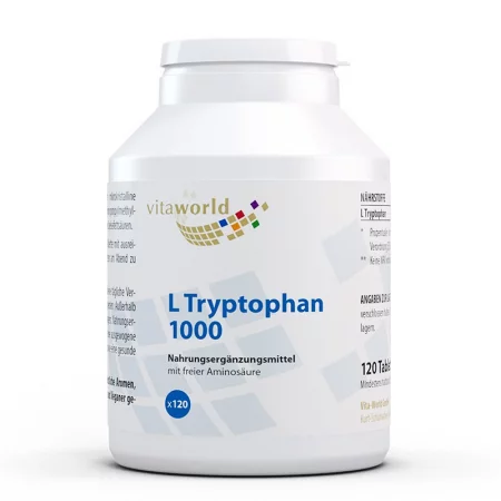 Стрес и безсъние - Л-Триптофан (L-Tryptophan), 1000 mg x 120 таблетки