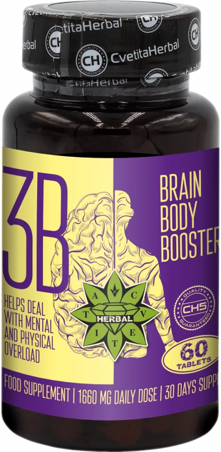 Brain Body Booster - Брейн Боди Бустер - Таурин със Сибирски Женшен - 60 таблетки х 1660 mg