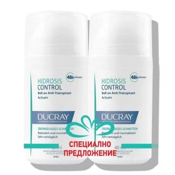 ДЮКРЕ ХИДРОСИС КОНТРОЛ Рол-он против изпотяване 2 x 40мл. ПРОМО