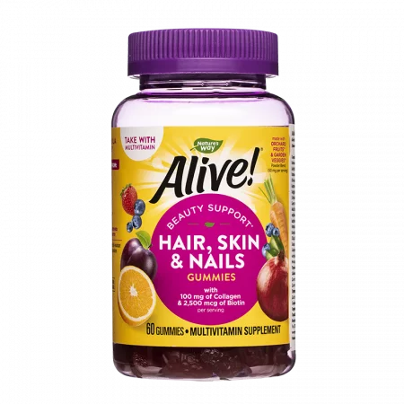 Формула за коса, кожа и нокти Алайв - Alive! Hair, Skin & Nails Gummies, 60 желирани таблетки