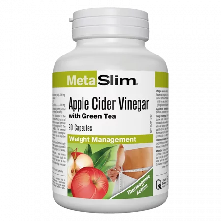 Metaslim® Apple Cider Vinegar - Ябълков оцет + Зелен чай, 90 капсули