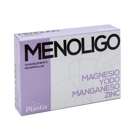 Магнезий, йод, манган, цинк – при менопауза - Menoligo Oligoelementos Plantis® - 20 ампули за пиене