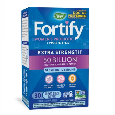 Пробиотик + пребиотици за жени – високо дозирани - Fortify Women‘s Probiotic, 50 млрд. активни пробиотици, 30 капсули