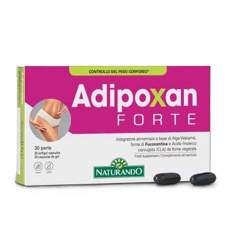 CLA 1000 mg + Уакаме 200 mg – Контрол на теглото и мастния метаболизъм, Adipoxan Forte, 30 софтгел капсули